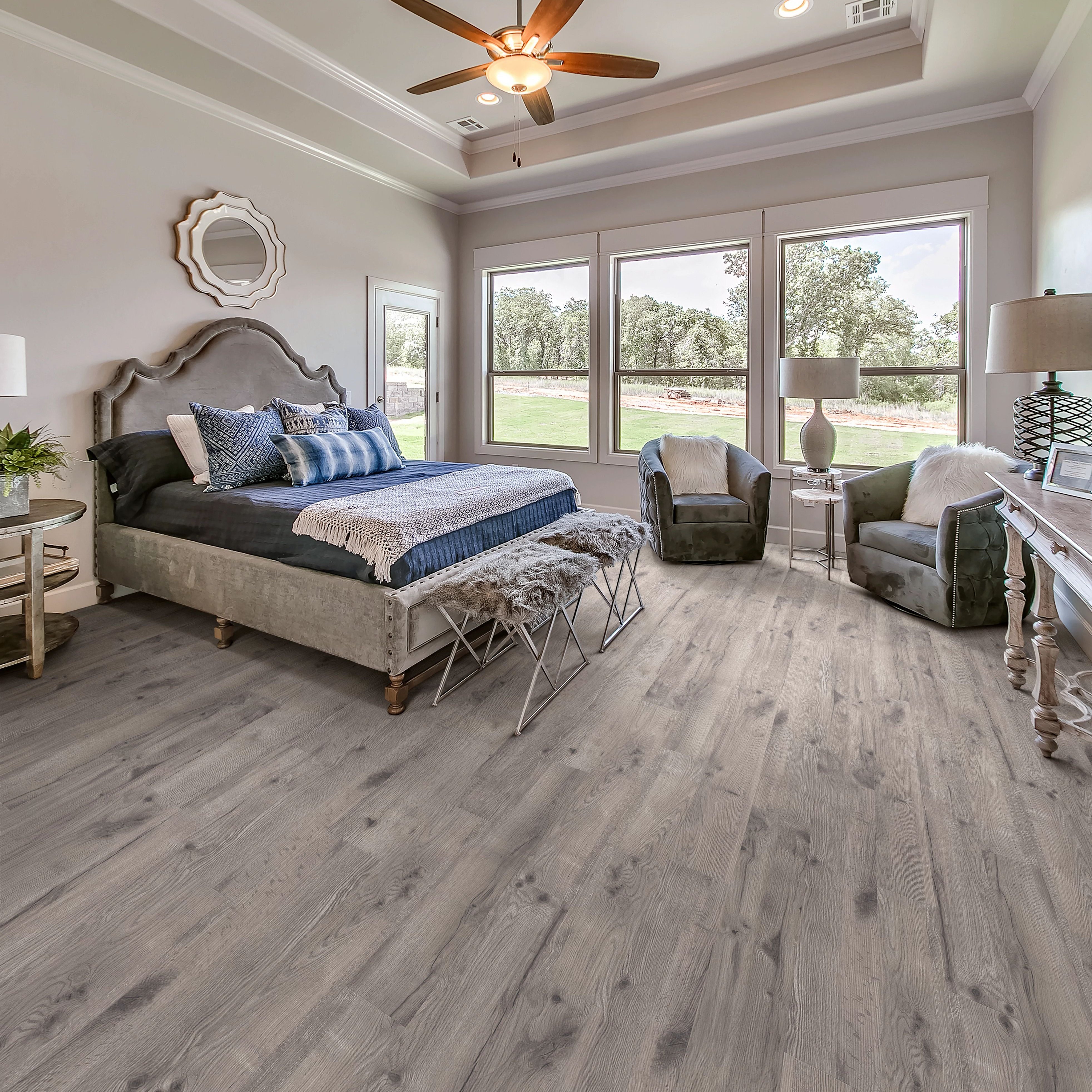 bedroom with hardwood - Tymeless Flooring LA